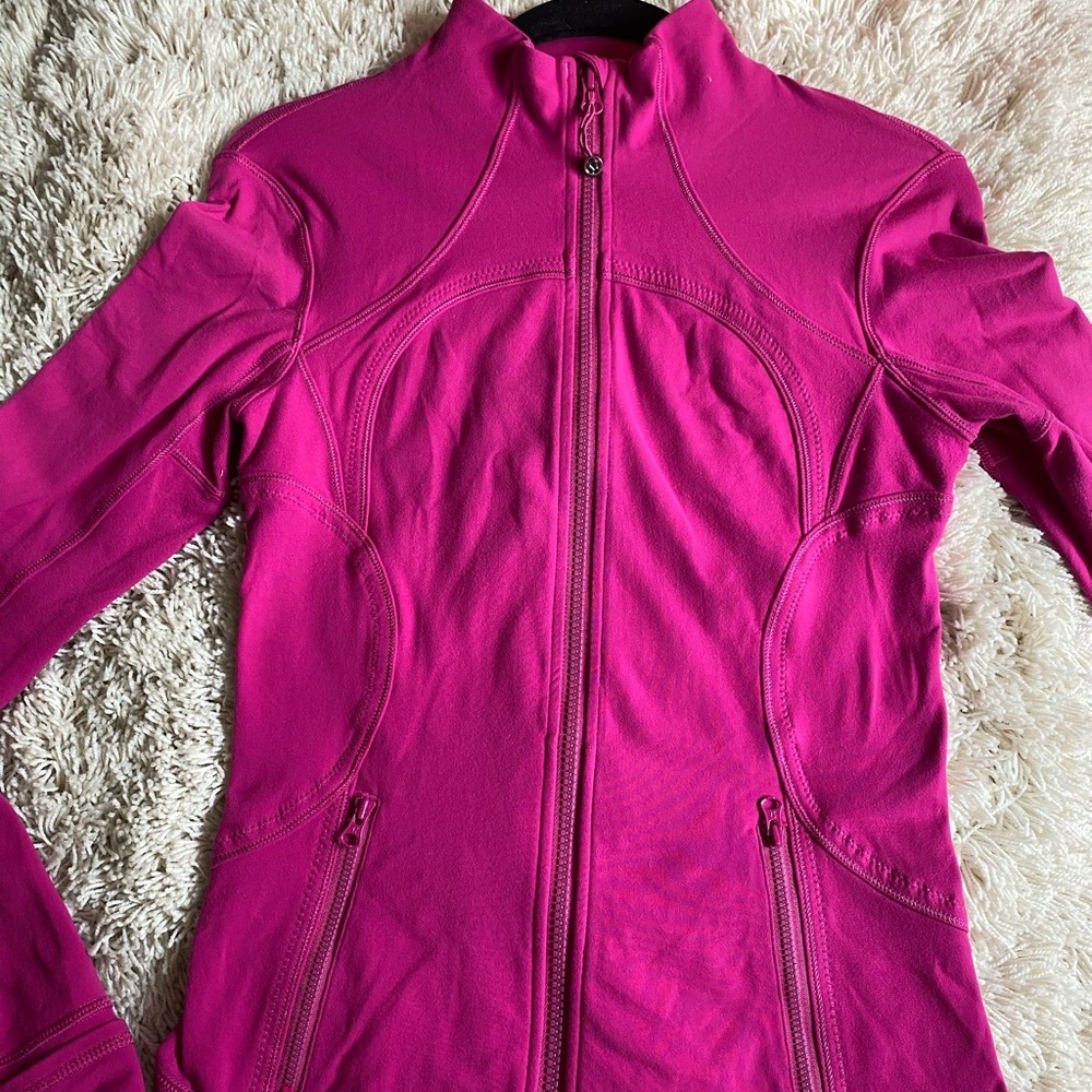 Lulu lemon define jacket coral pink size 6